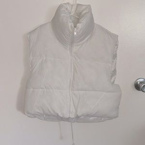White puffer vest